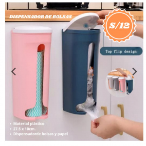 Dispensador de bolsas, papel toalla  o para tus toallas higienicas.